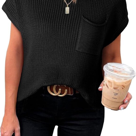 Women's Casual Short Sleeve Loose Tunic Tops - Lightweight Knit Spring Pullover - Picture 1 of 6